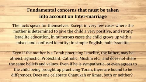 The Torah Teaches:- Inter-Marriage, is it allowed or forbidden?