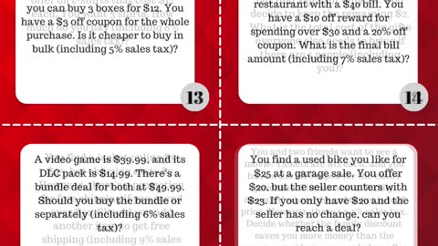 SPENDING MONEY-Financial Literacy Task Cards