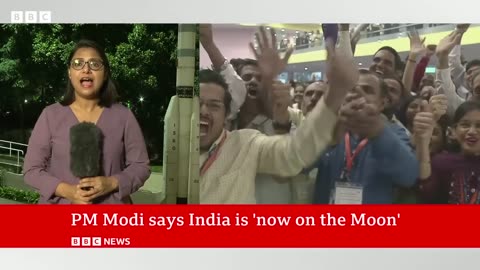 India Moon landing_ Chandrayaan-3 spacecraft lands near south pole - BBC News.