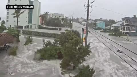 Storm Surge Timelapse at Ft Myers, Hurricane Ian