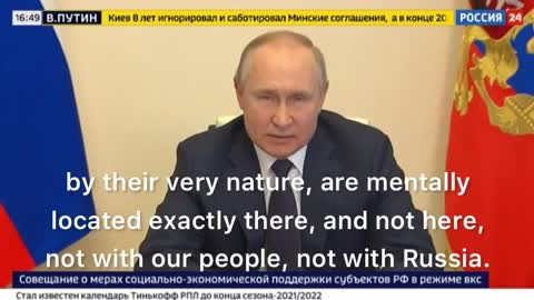 PUTIN- Russia says goodbye to the Globalist system. self-purification and new Russian conscience