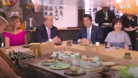 US President Trump and Japan's PM Abe Sit Down for Traditional Japanese Dinner