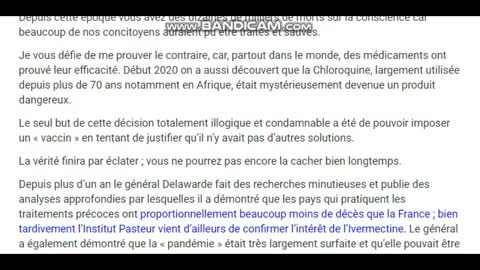 Lettre de Colonel Jacques Amiot