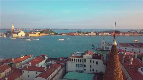 aerial venice video flight over venice italy