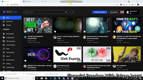 Earn daily From Aioz tube Post free videos Earn token