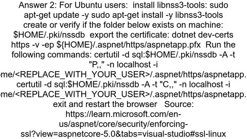 Exporting https certificate fails with 39dotnet devcerts39 tool