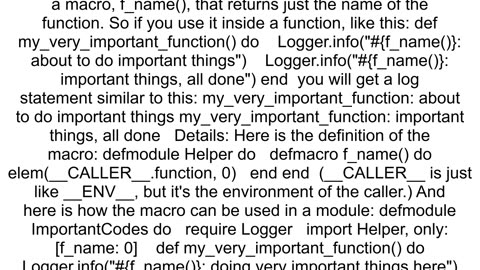 Is there an equivalent to __MODULE__ for named functions in Elixir Erlang