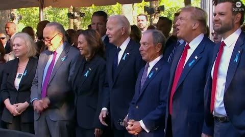 Vice Pres. Kamala Harris, former Pres. Donald Trump shake hands again at 9/11 anniversary ceremony