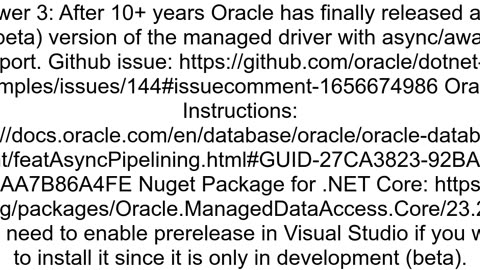 Can the Oracle managed driver use asyncawait properly