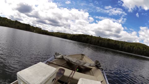 Two rainbows in same net on Miller Pond, Strafford, VT.