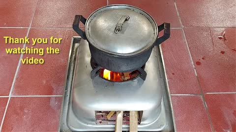 The Idea of Making Firewood Stove with Cement and Old Stainless Steel Sink