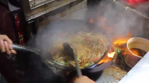 Amazing! night market! rice & noodle made with wok- china street food #11