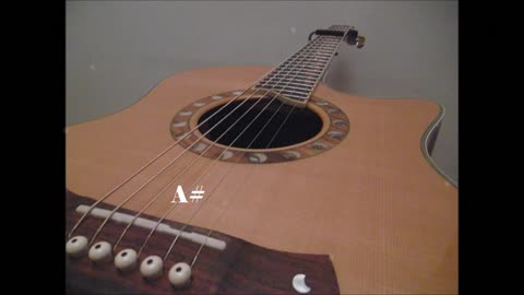 Guitar tuning video. Standard tuning with capo on 3rd fret (G, C, F, A#, D, G)