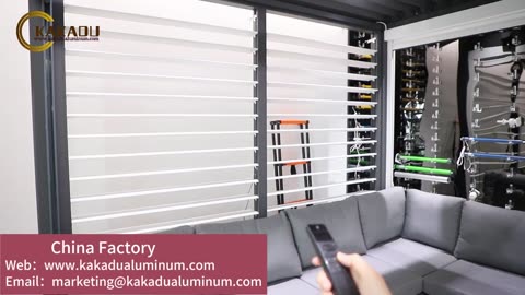 Kakadu Aluminum Garden Pergola Louver Motorized Aluminum Pergola with Aluminum Plantation Shutters