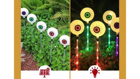 LED Solar Halloween Eyeball Lamp - Colorful Waterproof Ground Courtyard Decoration