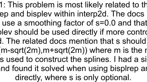 Issues with 2DInterpolation in Scipy