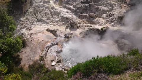 Volcano pits in Sao Miguel Island Azores.