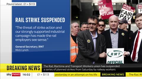 401_Rail strikes suspended - RMT union