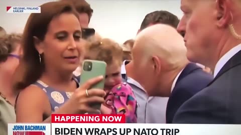 Joe Biden tried to eat and sniff a baby girl today