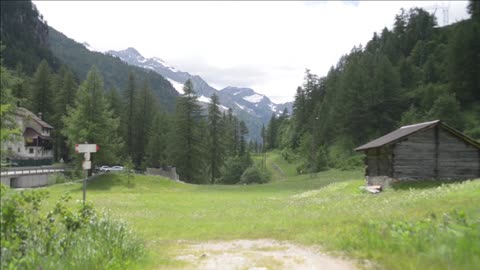 alpine valley near the waterfall cascata del toce