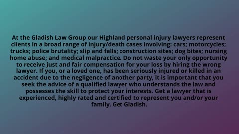 Highland personal injury lawyer