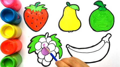 Draw, Color, Paint Fruits Vegetables with Acrylic _ Tutorial Video for Beginners