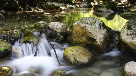 Sleep with Meditative sounds. Stream rolling over rocks for a relaxing sleep.