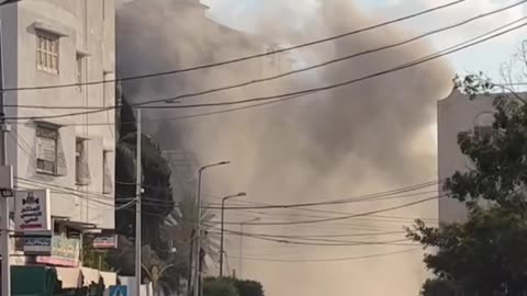 Israeli strike on Carmel Tower in Gaza