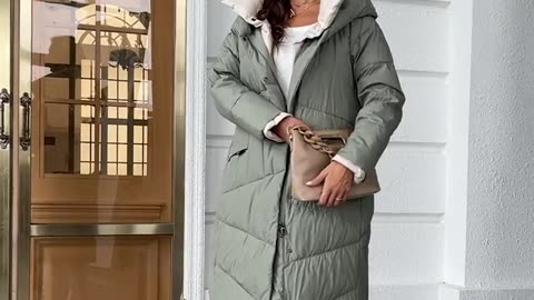 New Women Coat High Collar long Thick Women's Down