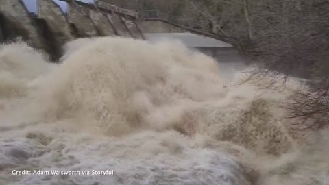 California dam releasing water after record rainfall