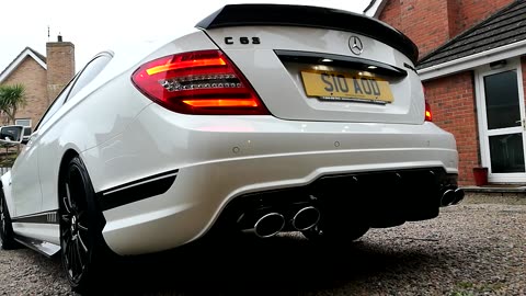 Mercedes C63 AMG Secondary cat delete cold start