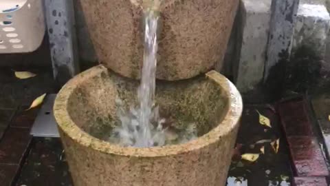 A continuous water fountain made by stone..💧