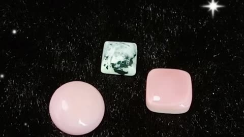 Natural pink opal black white stone cabochon mcolorful gemstonepink black white suqare