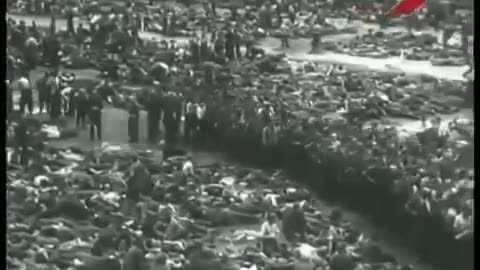 Thousands of German POWs made to march in Moscow, 17.7.1944