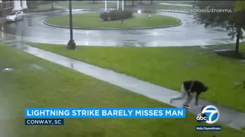 Man struck by lightning while walking in storm | ABC7