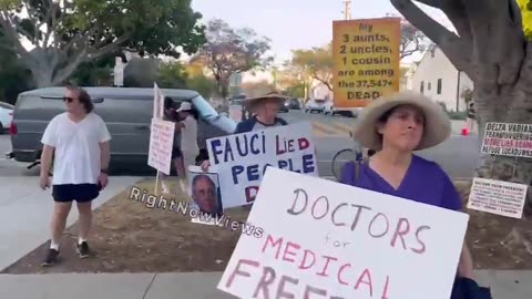 Protesters have gathered outside Dr. Fauci’s book event in Culver City. 6/24/24