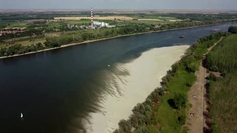 Drone video shows beached boats in drought-hit Serbia