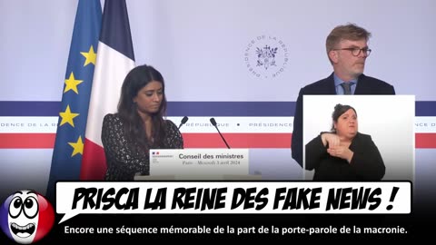 la GROSSE BOURDE et le MENSONGE de Prisca Thevenot en pleine conférence de presse.