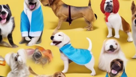 Dogs in Halloween Costumes Failing to Walk