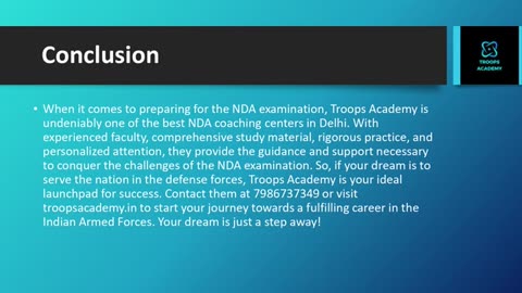 Best NDA Coaching in Delhi - Troops Academy