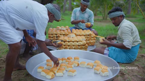 INDIAN BURGER | VADA PAV | Indian Street Food Recipe Making in Village | Rainy Day Cooking