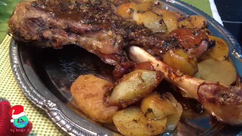 RECETA: CORDERO ASADO CON PATATAS FÁCIL | Roast Leg of Lamb with Potatoes | Belén RU