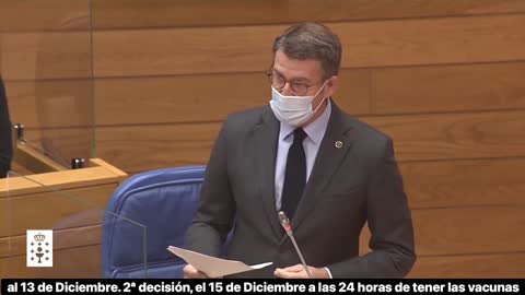 Feijóo temblando en el Parlamento