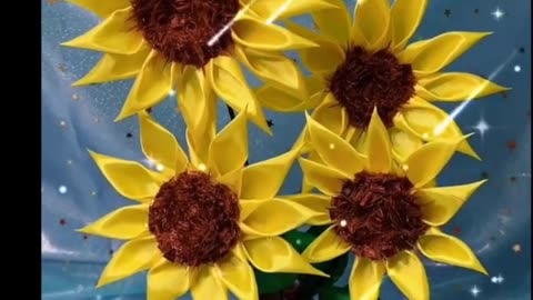 Amazing and Easy Ribbon Sun Flowers