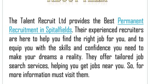 Want to get the Best Temporary Recruitment in Spitalfields