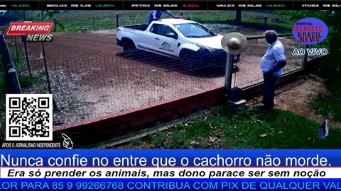 Atenção Nunca confie no entre que o cachorro não morde.