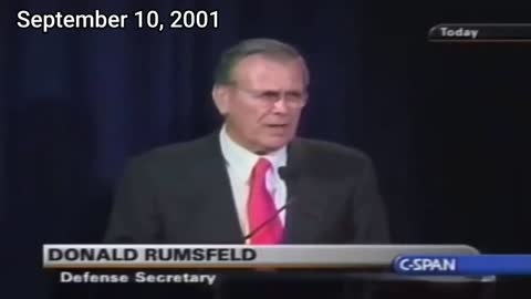 Donald Rumsfeld Says Pentagon Unable to Track $2.3T in Transactions, 9/10/2001