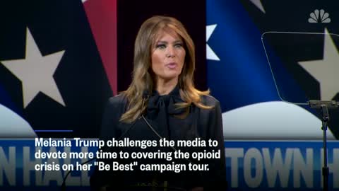 First lady challenges media: Devote more time to opioid crisis.