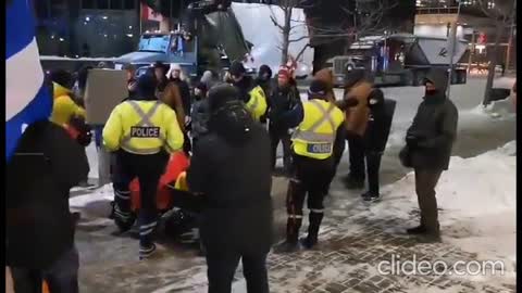 Ottawa Truckers Convoy - Police allegedly arresting people and removing the fuel supplies