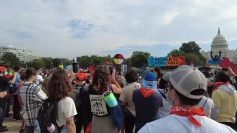 Youth Climate March speaker demands that President Biden revoke pipeline permits, and end all pipelines